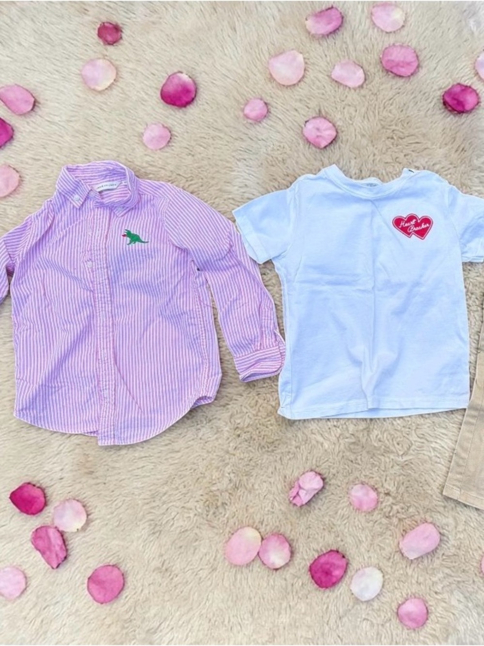 Janie and Jack White Tee with Red Heart Patch-3 pieces!